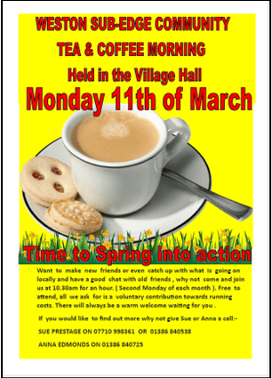 WSE Community Tea & Coffee Morning Poster