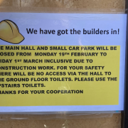 Builder in at Village Hall poster