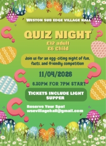 Easter Quiz Night 11 April